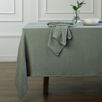 Febronie Mantel algod&oacute;n 150x400 verde celad&oacute;n