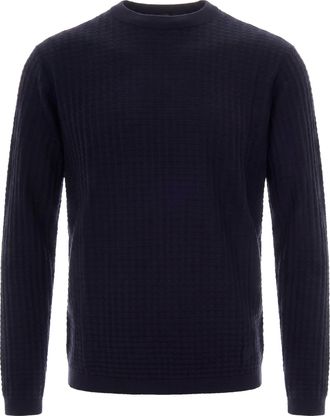 Emporio Armani Wool-Blend Textured Crewneck Sweater