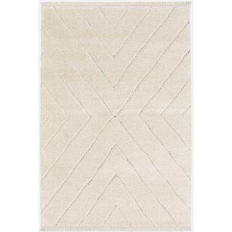 Sweeek Sweeek - Alfombra Interior Con Ligeros Relieves Crema, Meryl, 170x120x2.2 Cm