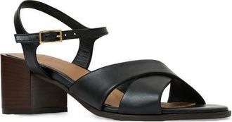 Aquatalia Domenica Weatherproof Ankle Strap Sandal in Black Nappa at Nordstrom, Size 7.5