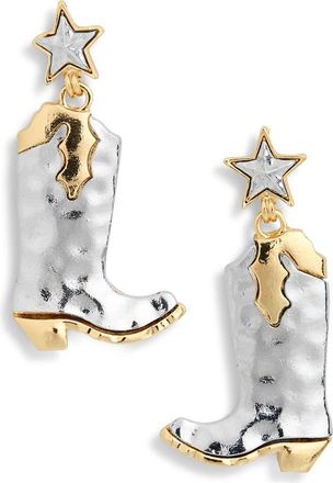 Eye Candy Los Angeles Kara Cowboy Boot Drop Earrings in Silver at Nordstrom Rack