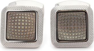 Tateossian Spazio cufflink and shirt studs - men - Palladium - One Size - Silver