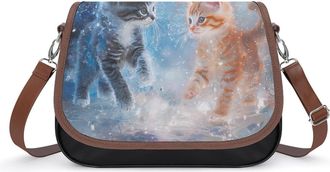 Generic Cats And Ice Small Womens Crossbody Bags Shoulder Handbag with Adjustable Strap for Travel