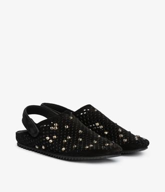 Pedro Garcia Crystal clog in black suede and velcro closure|Bely | Fall winter 25 | PEDRO GARCIA