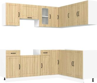 vidaXL Vidaxl - Mueble Cocina Kalmar Roble Sonoma 11 Pzas Madera Contrachapada