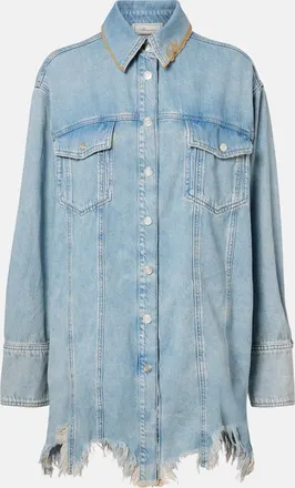 Blumarine Giacca camicia di jeans con ricamo