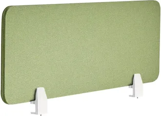 Beliani Desk Screen Green PET Board Fabric Cover 120 x 40 cm Acoustic Screen Modular Mounting Clamps Home Office WALLY