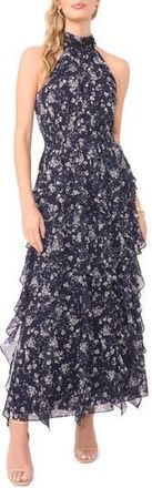 1.State Floral Ruffle Maxi Dress in Classic Navy at Nordstrom Rack, Size X-Small