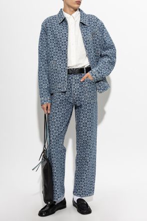 Kenzo Denim Jacket With Monogram, Mens, Blue