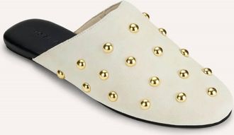 Yosi Samra Womens Zoe Mule Slide In Cream Suede