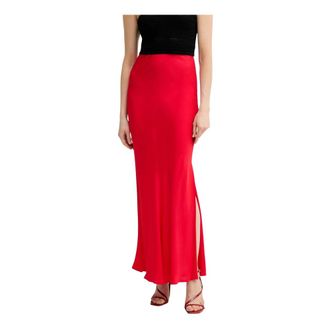 Twinset Logo-plaque Maxi Rok - Dames - Rokken - Rood - Maat: XS Viscose