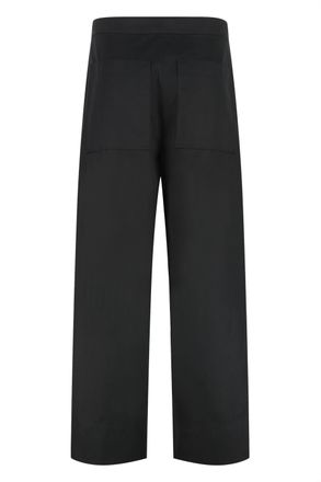 Toteme Womens Trousers Wide-Leg Black Cotton