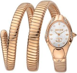 Just Cavalli Snake Bracelet Watch, 22mm x 35mm in Rose Gold at Nordstrom Rack