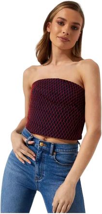 Tory Burch Boned Strapless Bodice - Dames - Tops zonder mouwen - Bruin - XS - Katoen - Tops