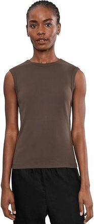 Madewell Ribbed Shell Tank Top Womens Clothing Dark Brown : LG (Womens 10-12), Cotton