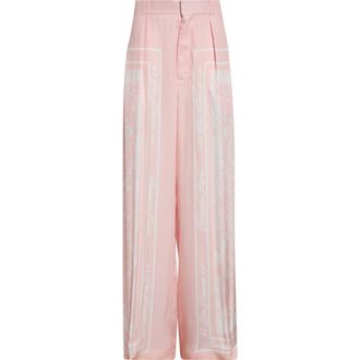 Balmain Foulard Print Twill Pants in Ojd Pink/White at Nordstrom, Size 12 Us