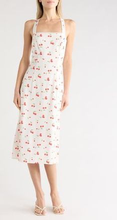 West K Scallop Trim Midi Dress in White Cherry at Nordstrom Rack, Size X-Large