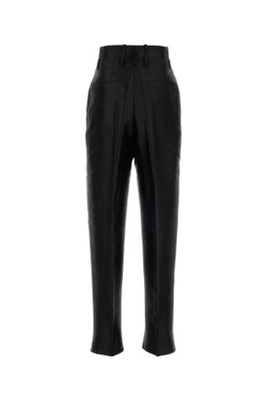 Bottega Veneta Womens Black Taffeta Pant Exterior: Viscose Cotton Silk Pantaloni Trousers