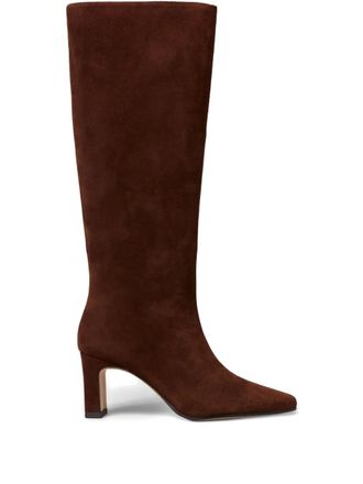 Claudie Pierlot suede-leather pointed-toe knee-high boots - women - Calf Suede/Synthetic Rubber/Polyester/Polyurethane - 36 - Brown