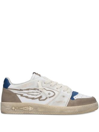 Enterprise Japan Egg Rocket 1 appliqu&eacute;s sneakers - men - Calf Leather/Fabric/Calf Suede/Rubber - 42 - White