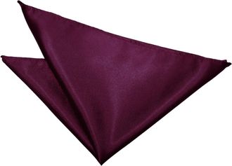 DQT Plain Satin Formal Casual Wedding Handkerchief Pocket Square Hanky - Plum