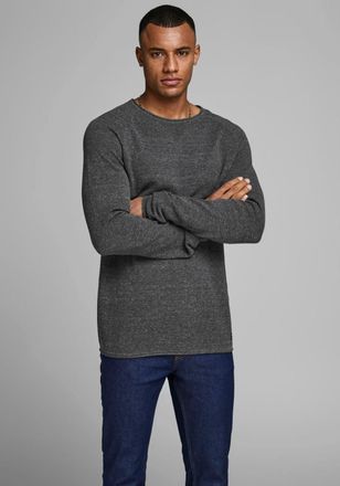 Jack & Jones JJEHILL Einfarbiger Pullover mit angenehmem Tragegef&uuml;hl unifarben, modisch, schmal, Baumwolle, Rundhals