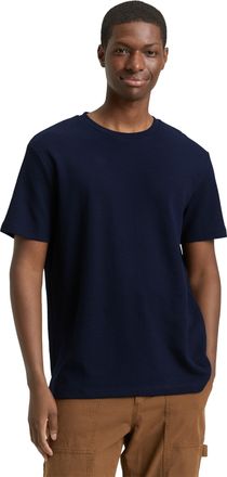 Tom Tailor Denim T-Shirt TOM TAILOR DENIM, Herren, Gr. XXL, sky captain blau, Piqu&eacute;, Obermaterial: 60% Baumwolle, 40% Polyester, unifarben, normal h&uuml;ftbedeckend, Rundh