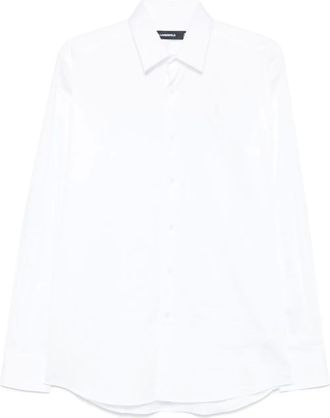 Karl Lagerfeld embroidered-logo shirt - men - Cotton/Elastane - 38 - White