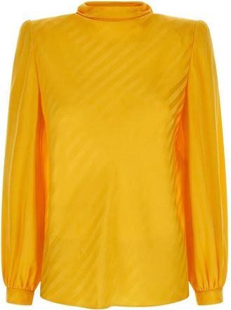 Valentino Garavani Mossi Zijde Blouse - Dames - Blouses - Geel - 2XS - Overhemden