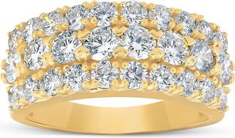 Pompeii3 2 3/4 Ct Diamond Anniversary Ring EX3 Lab Grown 14k Yellow Gold
