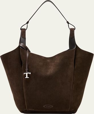 Tod's Suede & Leather Shoulder Bag