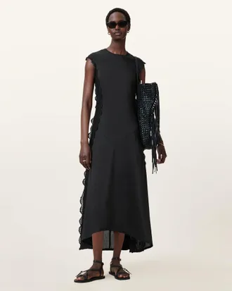 AllSaints Lyra Linen Midi Dress