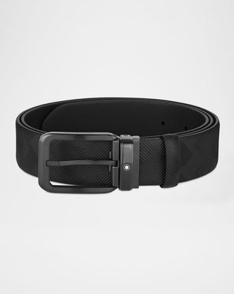 Montblanc Men & apos;s Black 35mm Reversible Belt
