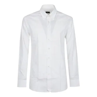 Etro Overhemden, Heren, Wit, 4Xl, Katoen, Roma Logo Button-down Long Sleeve Shirt
