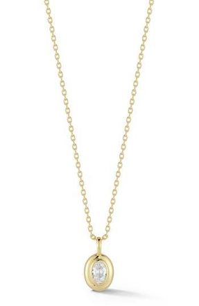Glaze Jewelry Bezel Set Oval Cut Cubic Zirconia Pendant Necklace in Gold at Nordstrom Rack