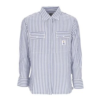 Obey Shirts, female, Blue, M, Striped Long Sleeve Shirt Set
