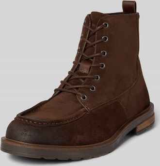 Tommy Hilfiger Schnürstiefel aus echtem Veloursleder in Mittelbraun, Größe 41