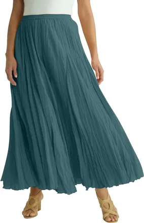 Jessica London Flowing Crinkled Maxi Skirt in Mystic Pine at Nordstrom, Size 30
