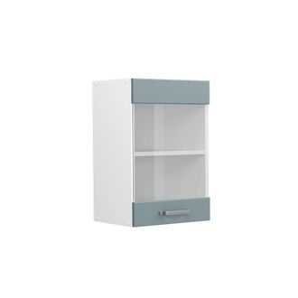 Vicco Mueble Alto Universal R-line, Gris Azulado, 40 Cm Con Puerta De Cristal