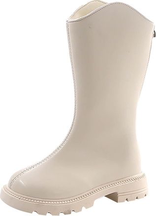 Generic Womens Boots with Heel Elegant Leather Suede Ankle Boots Half Height Cowboy Boots Block Heel Short Boots Non-Slip Cowboy Boots Knee High Festival Boot