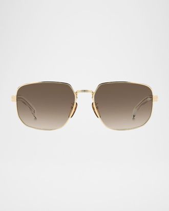 David Beckham Men & apos;s Stainless Steel Rectangle Sunglasses
