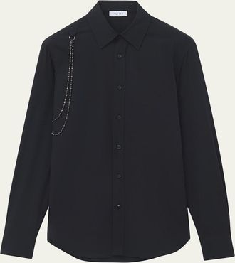 Alexander McQueen Mens Cotton Beaded-Harness Sport Shirt