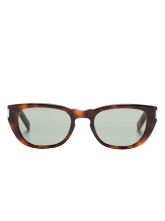 Saint Laurent Eyewear Occhiali da sole cat-eye con effetto tartarugato - Marrone