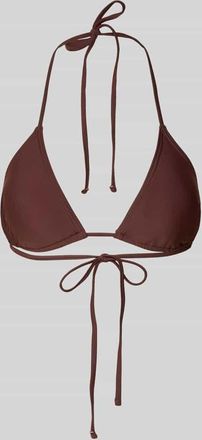 Pieces Bikini-Oberteil mit r&uuml;ckseitiger Schn&uuml;rung Modell BAOMI in Mittelbraun, Gr&ouml;&szlig;e XL