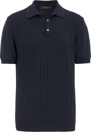 Oscar Jacobson Blauwe Barto Stripe Polo Shirt Nachtblauw - Heren - Polos - Blauw - M - Katoen - Tops