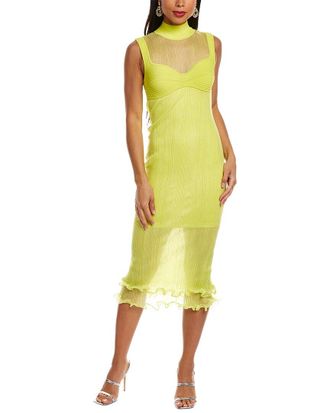 Hérve Léger Sheer Layered Midi Dress