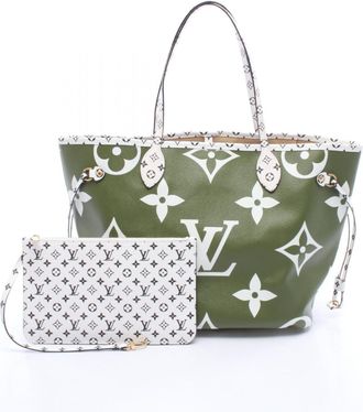 Louis Vuitton Beige Khaki Multi-Color Coated Canvas Handbag Pouch Tote Bag (Pre-Owned)