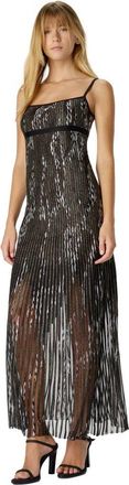 Missoni Long Dress With Pleated Zigzag Pattern in Black at Nordstrom, Size 42 It
