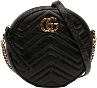 Gucci Pre-owned Quilted Crossbody Bag - Dames - Vintage Schoudertas - Zwart - ONE Size - Leer - Vintage