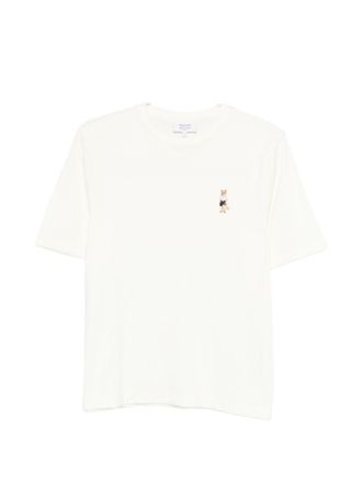 Maison Kitsun&eacute; White Graphic Crew Neck T-Shirt